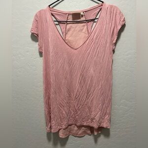 Deletta pink top with cutouts